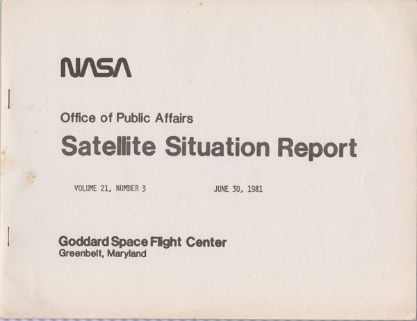 Image for Satellite Situation Report 21, No. 3  (June 30, 1981)
