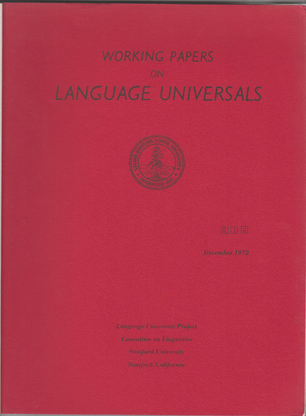 Image for Working Papers on Language Universals 10