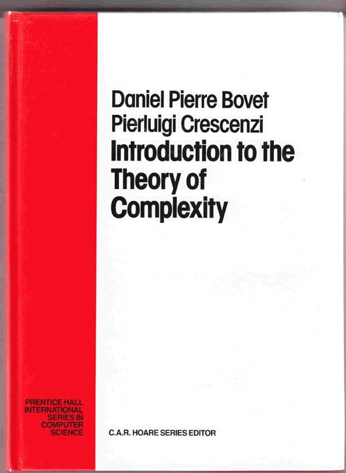Image for Introduction to the Theory of Complexity
