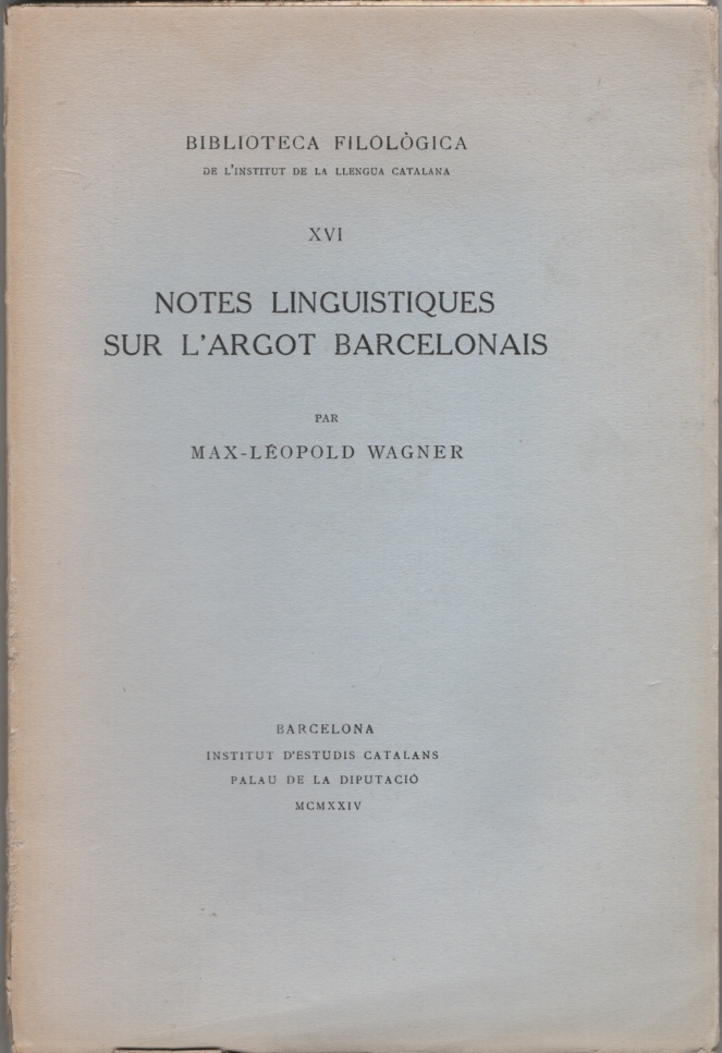 Image for Notes Linguistiques Sur L'Argot Barcelonais