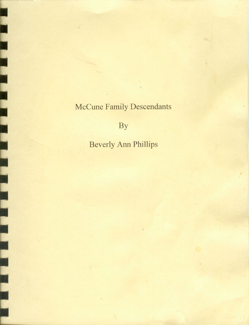 Image for MCCUNE FAMILY DESCENDANTS