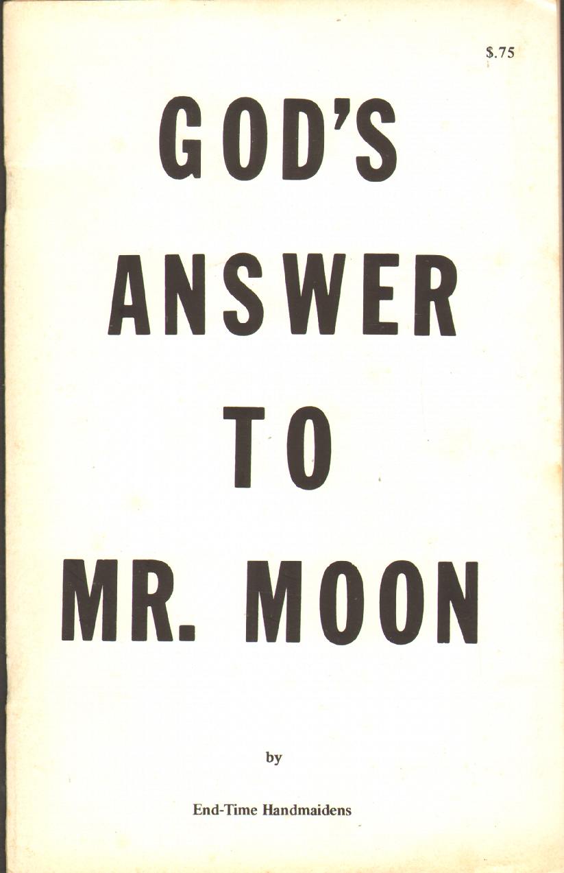 Image for GOD'S ANSWER TO MR. MOON