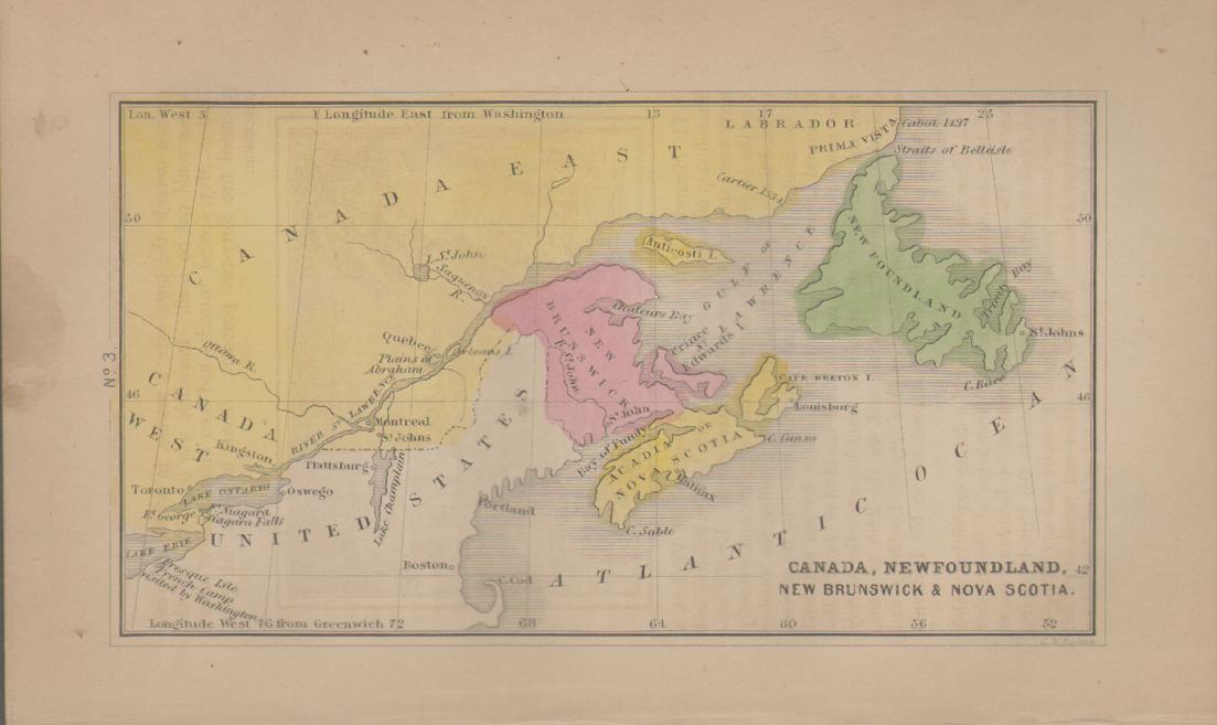 Image for MAP OF CANADA, NEWFOUNDLAND, NEW BRUNSWICK & NOVA SCOTIA