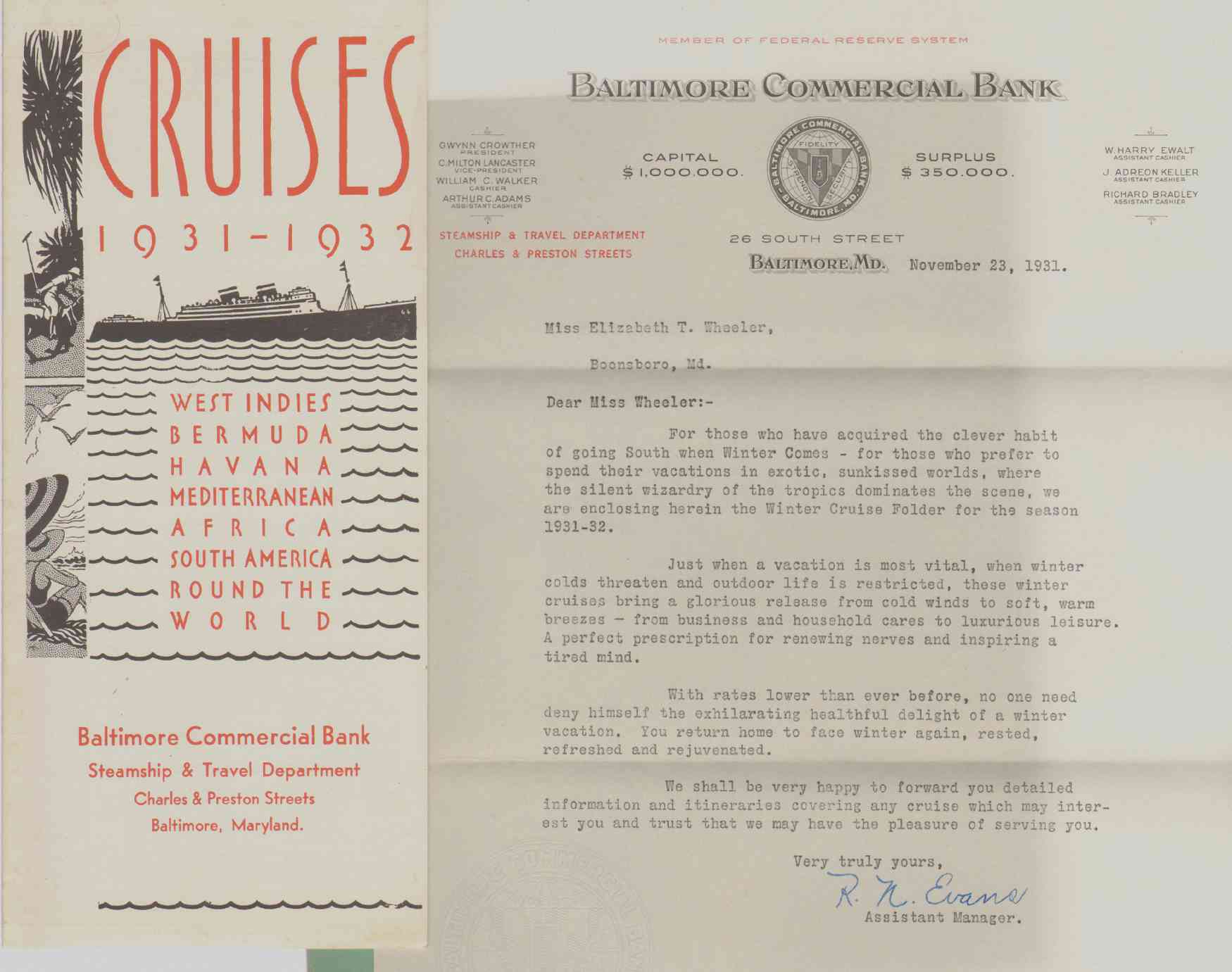 Image for CRUISES 1931 - 1932 West Indies Bermuda Havana Mediterranean Africa South America Round the World