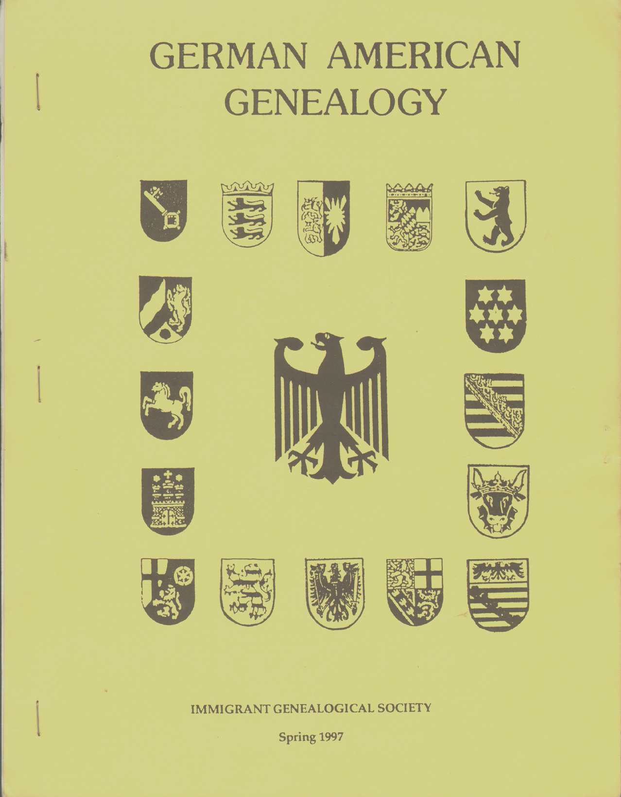 Image for GERMAN AMERICAN GENEALOGY Spring 1997