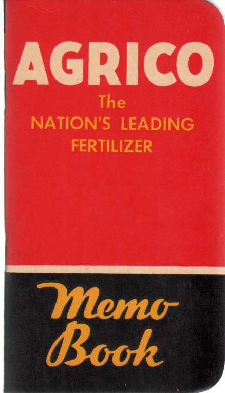 Image for AGRICO FERTILIZER POCKET MEMO BOOK 1950