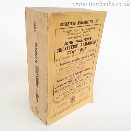 STEWART CAINE - John Wisden's Cricketers' Almanack 1927