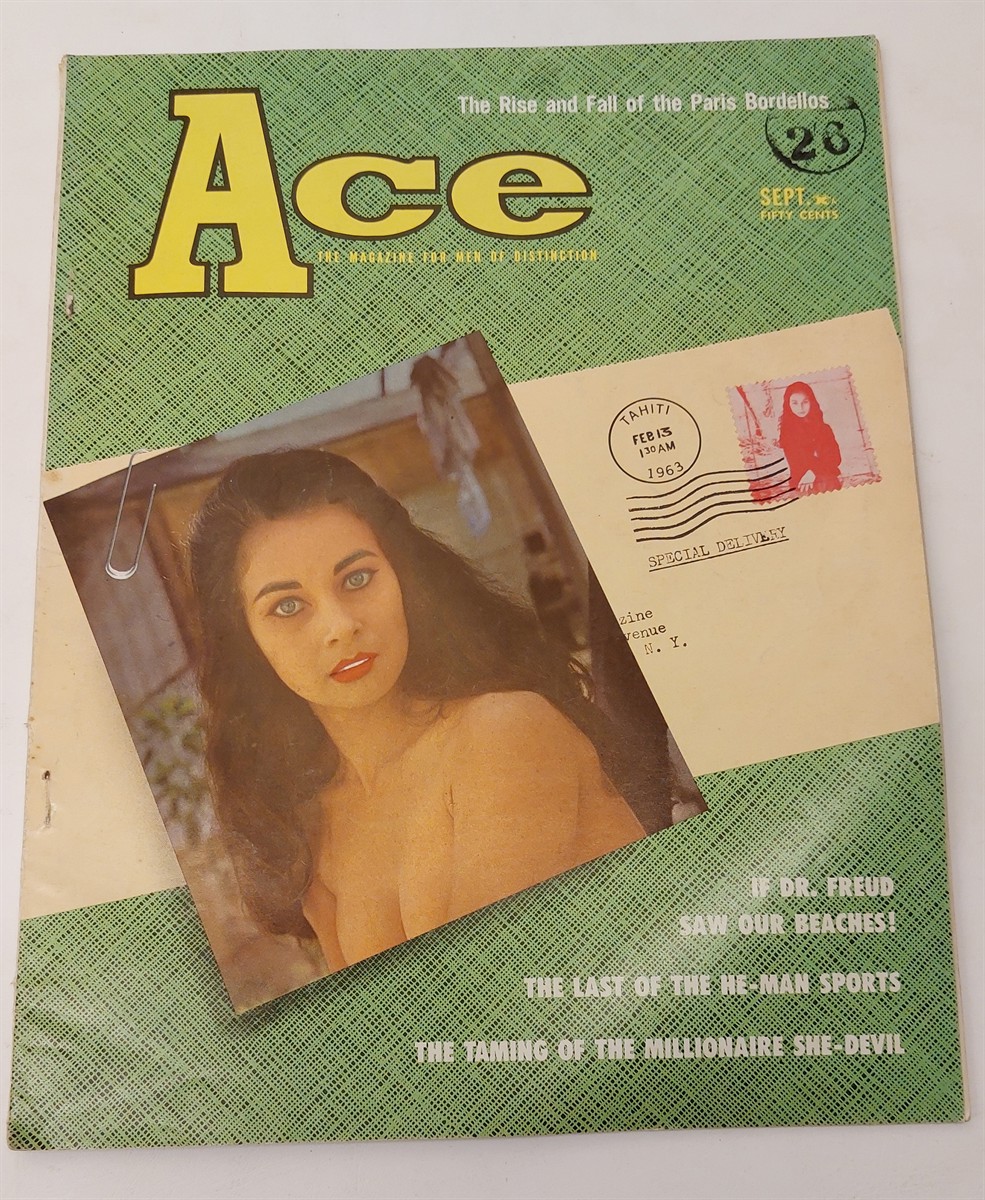 LARRY REICH - Vintage Ace Magazine Sept 1963 - Fiction - Girlie Pin-Ups