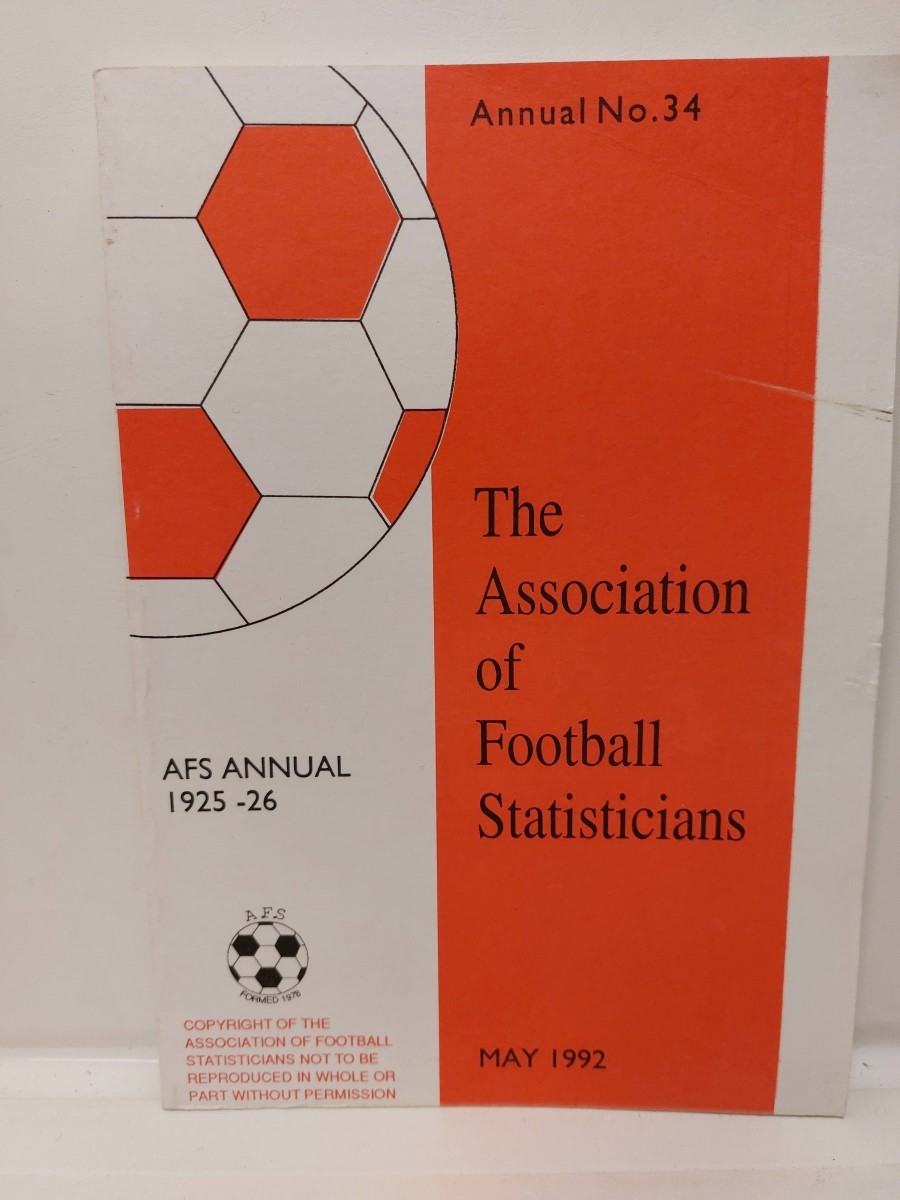 AFS - Association of Football Statisticians Annual 1925-26