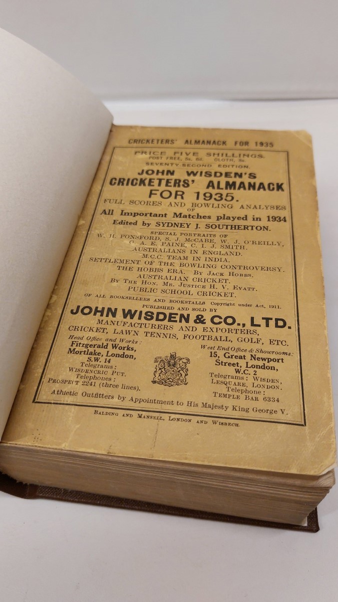 SYDNEY SOUTHERTON - Wisden Cricketers' Almanack 1935