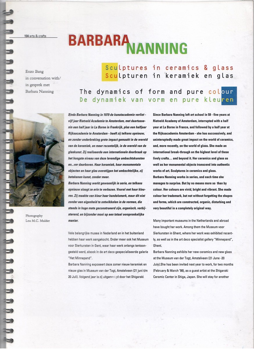 Image for Sculptures in Ceramics & Glass, the Dynamics of Form and Pure Colour; BARBARA NANNING