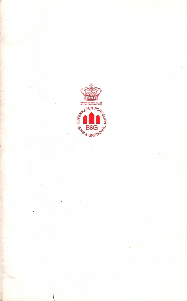 COPENHAGEN PORCELAIN; Bing & Grondahl