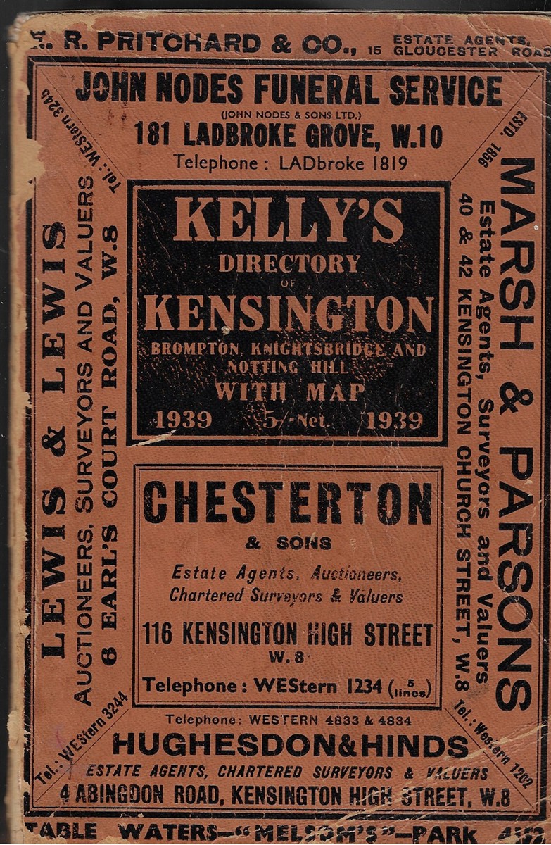 Kelly's Directory of Kensington Brompton, Knightsbridge and Notting Hill with Map