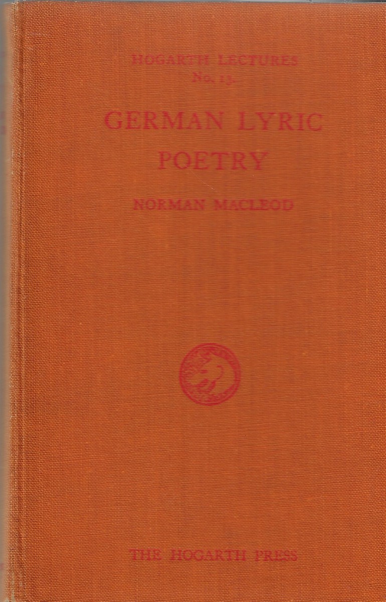 German Lyric Poetry [Signed]