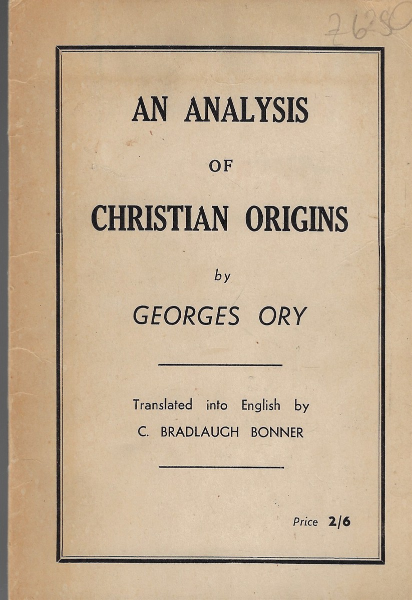 An Analysis of Christian Origins
