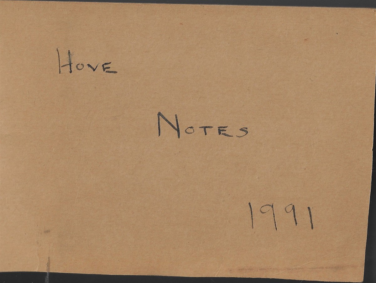 Hove Notes [Signed by the Author]
