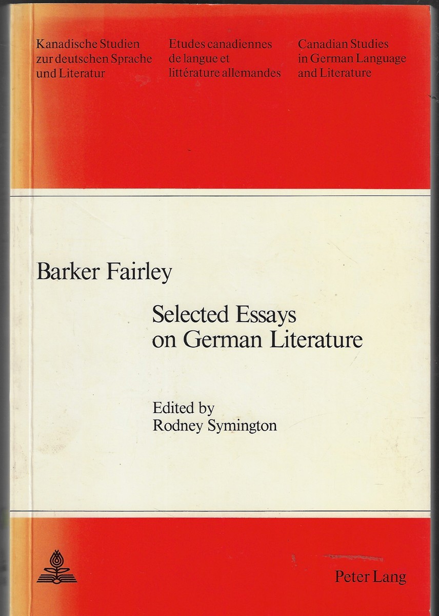 Barker Fairley Selected Essays on German Literature: 29
