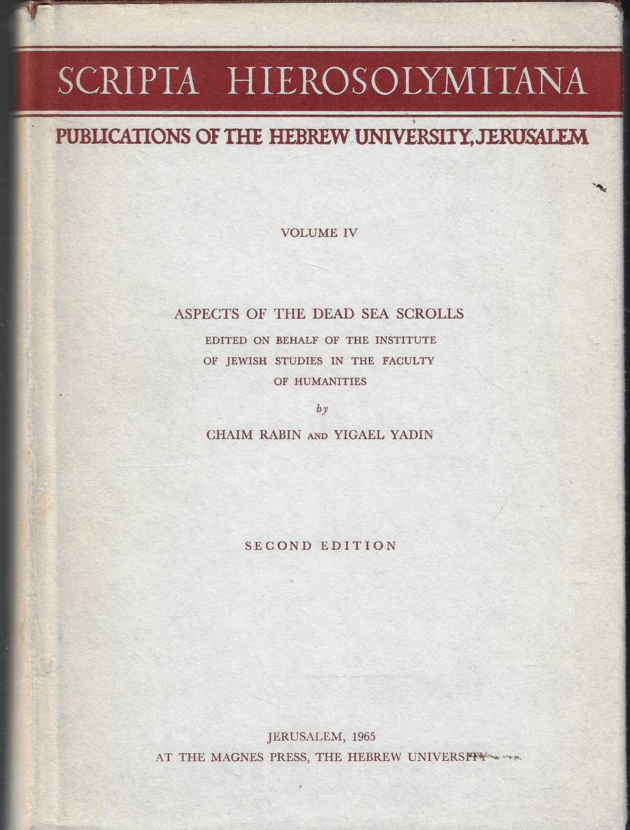 Scripta Hierosolymitana Aspects of the Dead Sea Scroll