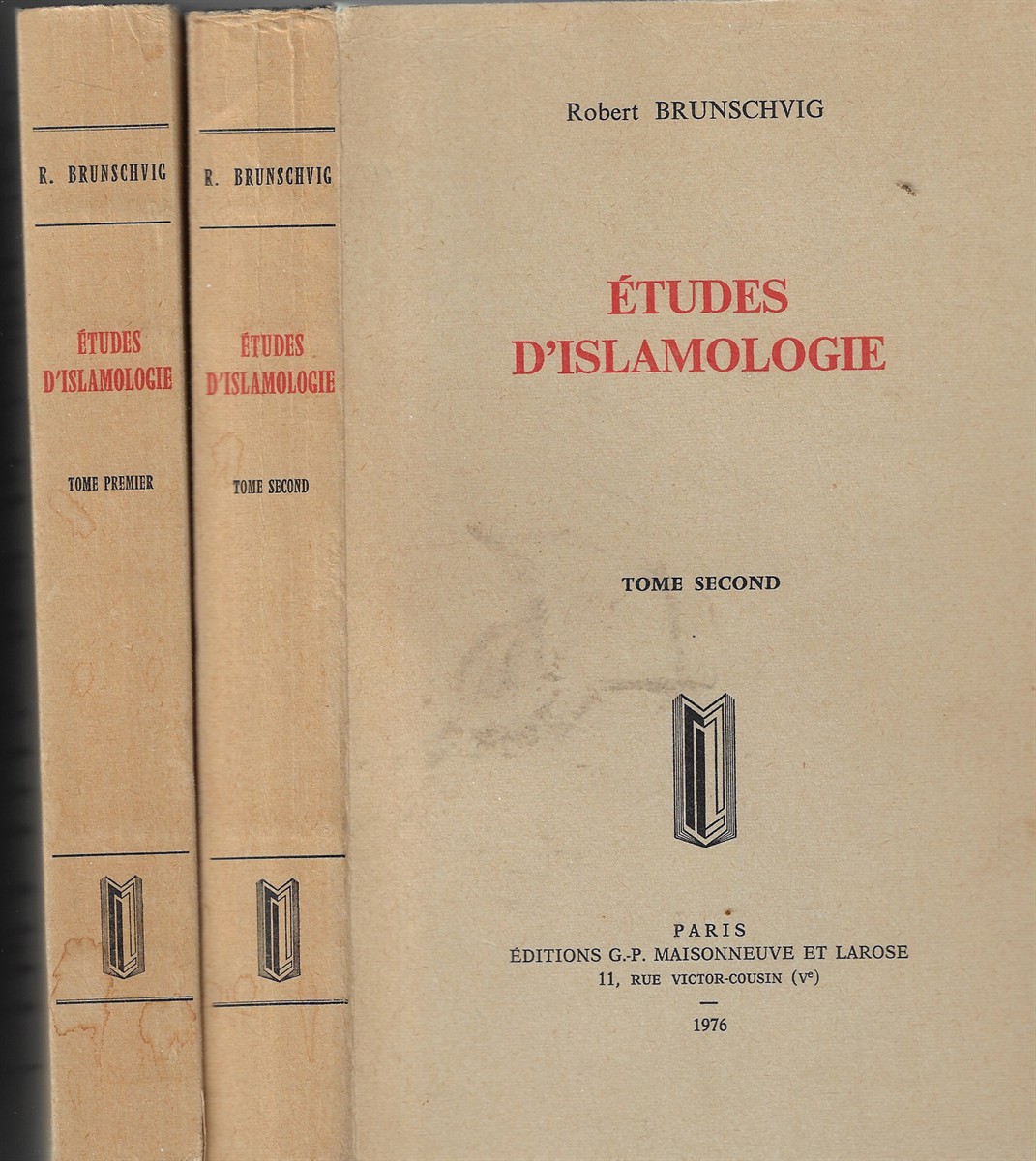 Etudes D'Islamologie [Two Volumes]