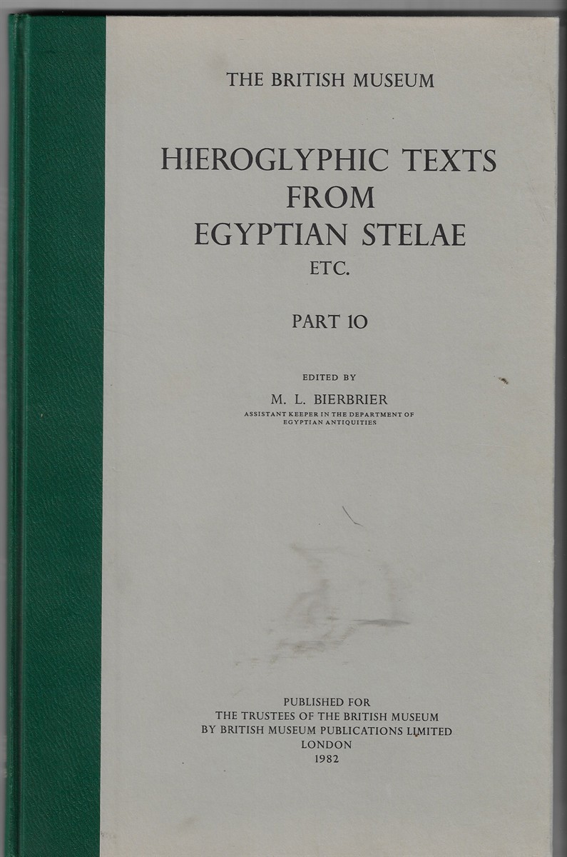 Image for Hieroglyphic Texts from Egyptian Stelae, Etc. ; Pt. 10 Hieroglyphic Texts from Egyptian Stelae, Etc. ; Pt. 10