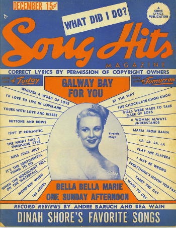 Image for Song Hits: December 1948: Virginia Mayo, Bella Bella Marie, One Sunday Afternoon