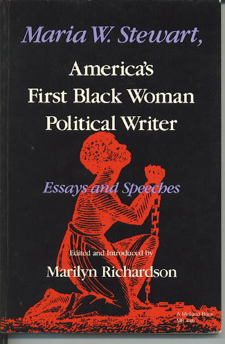 Image for Maria W. Stewart, America's First Black Woman Political Writer Essays And Speeches)