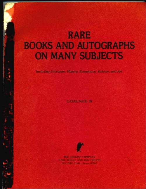 Image for Rare Books And Autographs On Many Subjects, Catalogue 58