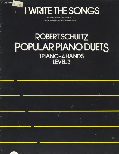 Image for I Write The Songs, Robert Scultz, Popular Piano Duets