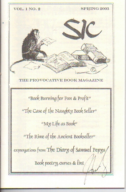 Image for Sic, The Provocative Book Magazine, Spring 2003, Volume 1, No. 2