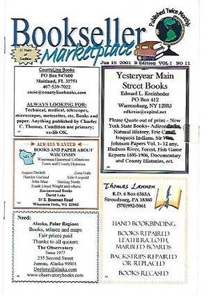 Image for Bookseller Marketplace, Jun 15, 2001 B Edition, Vol 1, No. 11 Published Twice Monthly