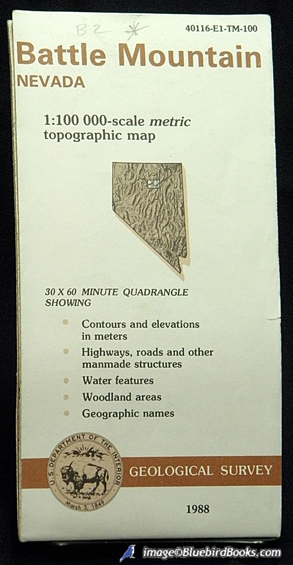 Image for Battle Mountain Nevada 1:100,000-scale metric topographic map