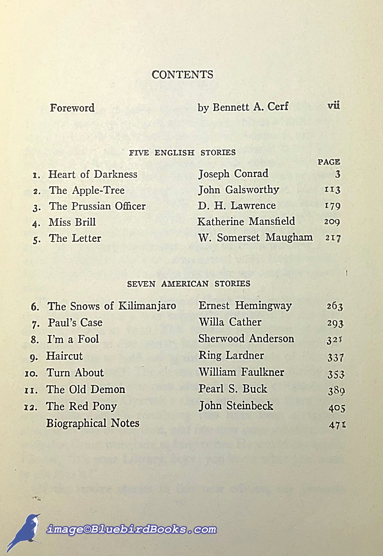 CERF, BENNETT (SELECTOR AND FOREWORD) - Great Modern Short Stories: An Anthology of Twelve Famous Stories and Novelettes (Modern Library #168. 2)