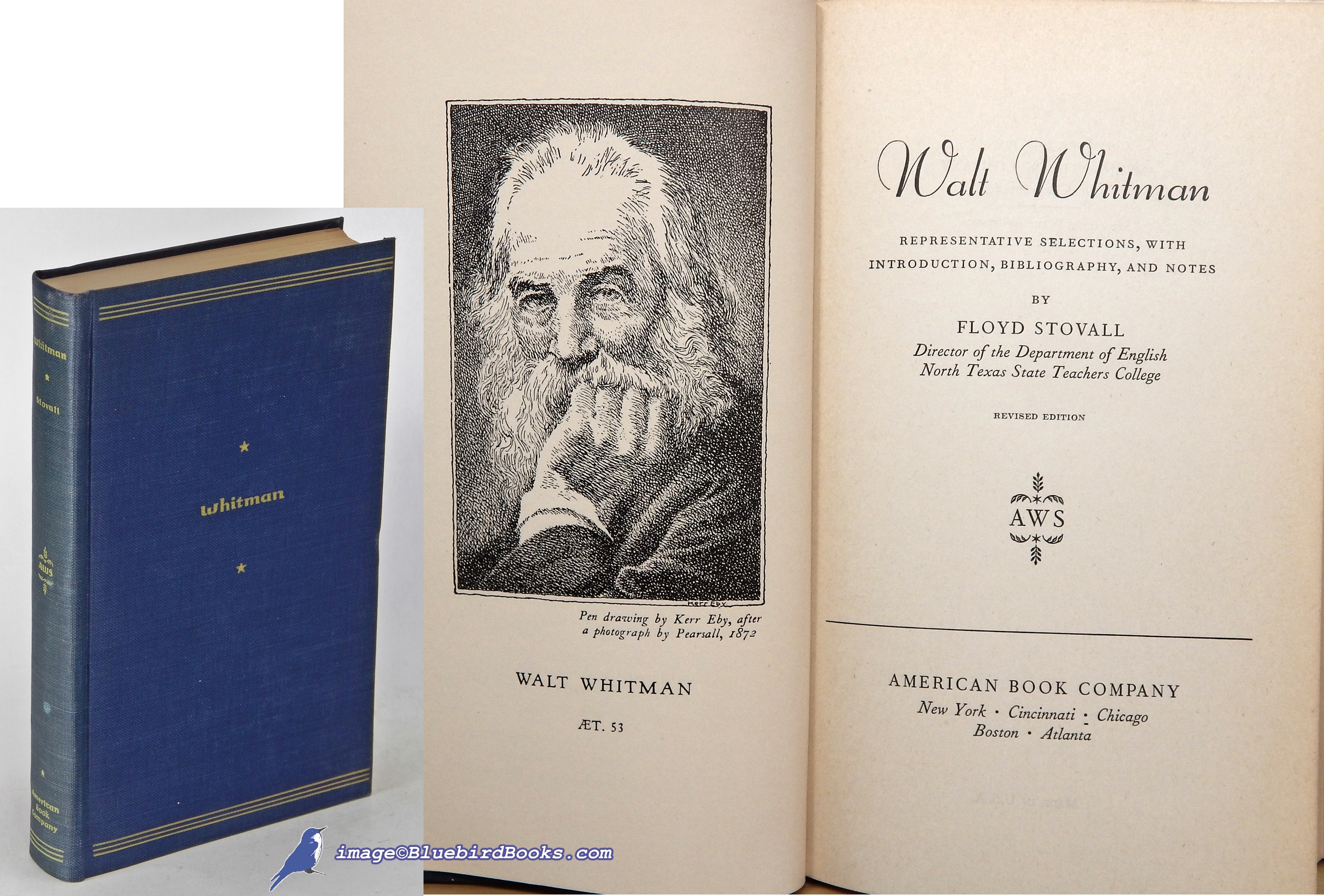 WHITMAN, WALT (AUTHOR); STOVALL, FLOYD (EDITOR) - Walt Whitman: Representative Selections, with Introduction, Bibliography and Notes, Revised Edition (American Writers Series)
