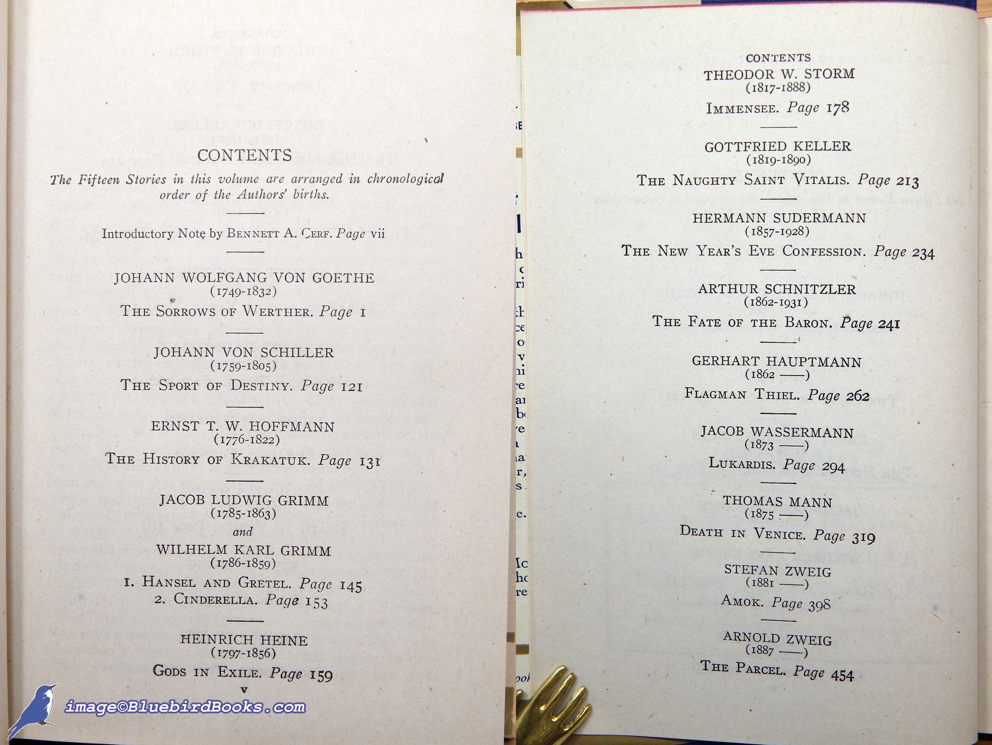CERF, BENNETT (EDITOR) - Great German Short Novels and Stories: An Anthology (Modern Library #108. 2)