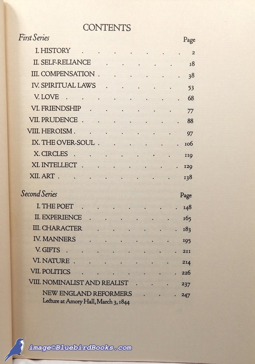 EMERSON, RALPH WALDO - The Essays of Ralph Waldo Emerson: The First Series Mdcccxli, and the Second Series Mdcccxliv