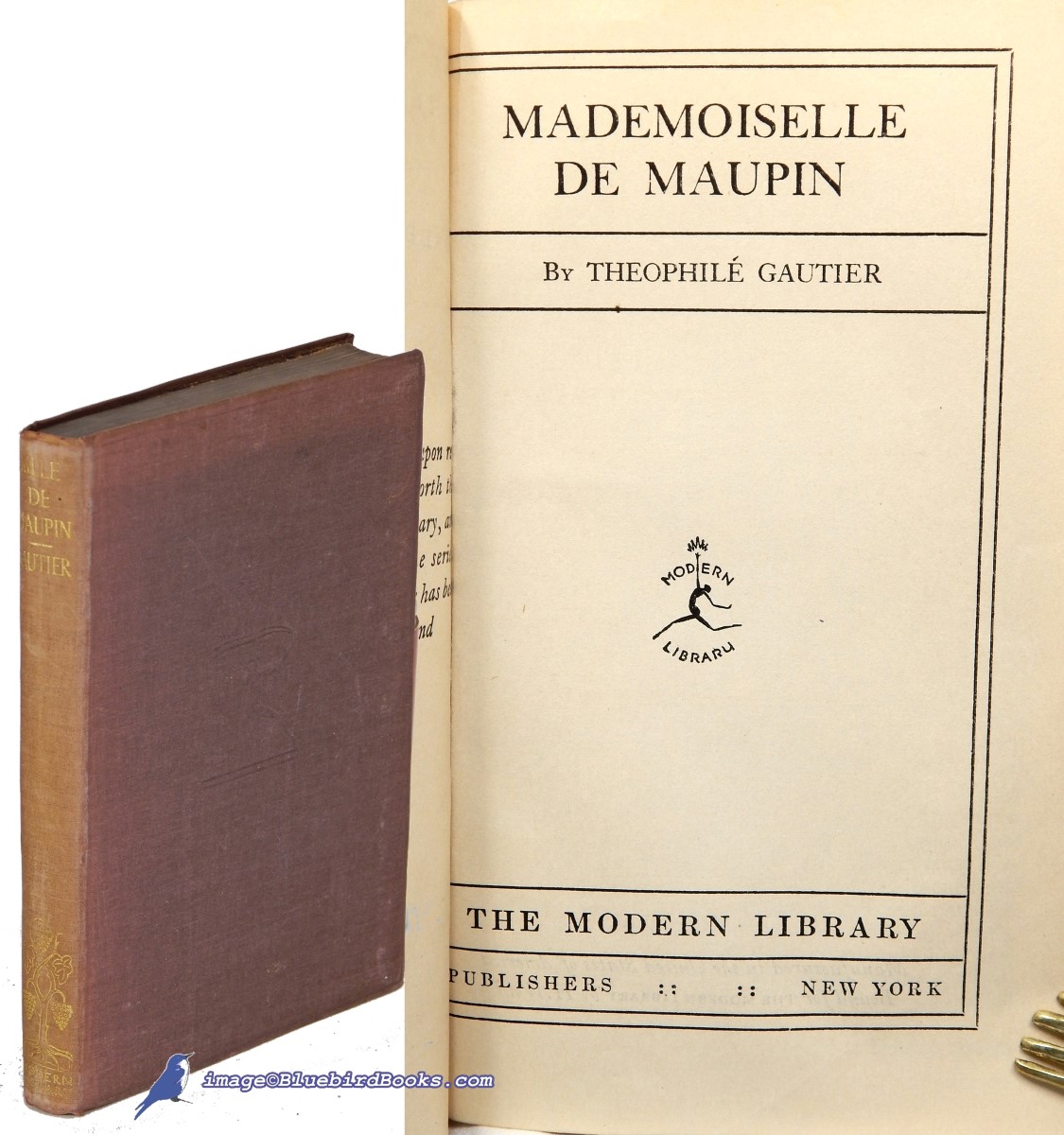 GAUTIER, THEOPHIL - Mademoiselle de Maupin (Modern Library #53. 1; Limp Balloon Cloth, Spine #5)