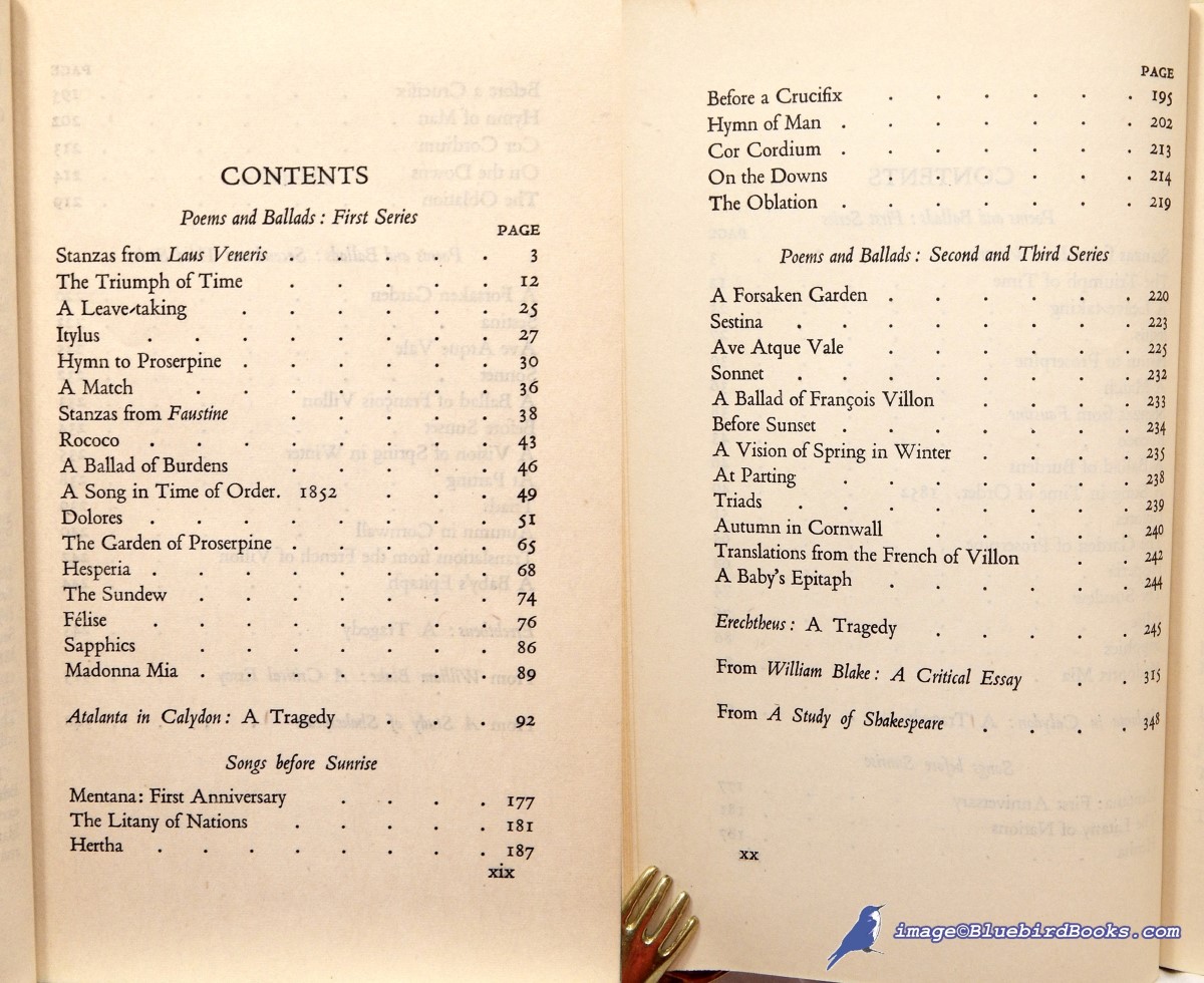 SWINBURNE, ALGERNON CHARLES - Poems and Prose of Algernon Charles Swinburne el# 961)