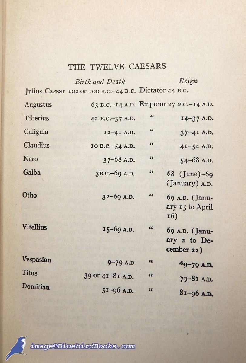 SUETONIUS (GAIUS SUETONIUS TRANQUILLUS) - The Lives of the Twelve Caesars: Complete and Unabridged (Modern Library #188. 1)