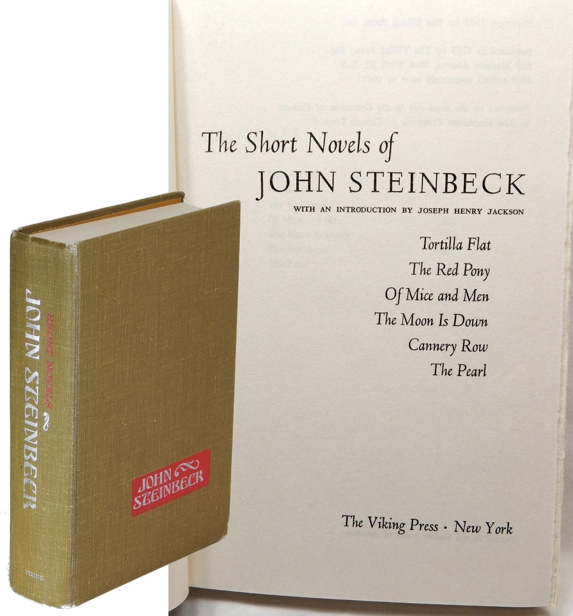 STEINBECK, JOHN - The Short Novels of John Steinbeck
