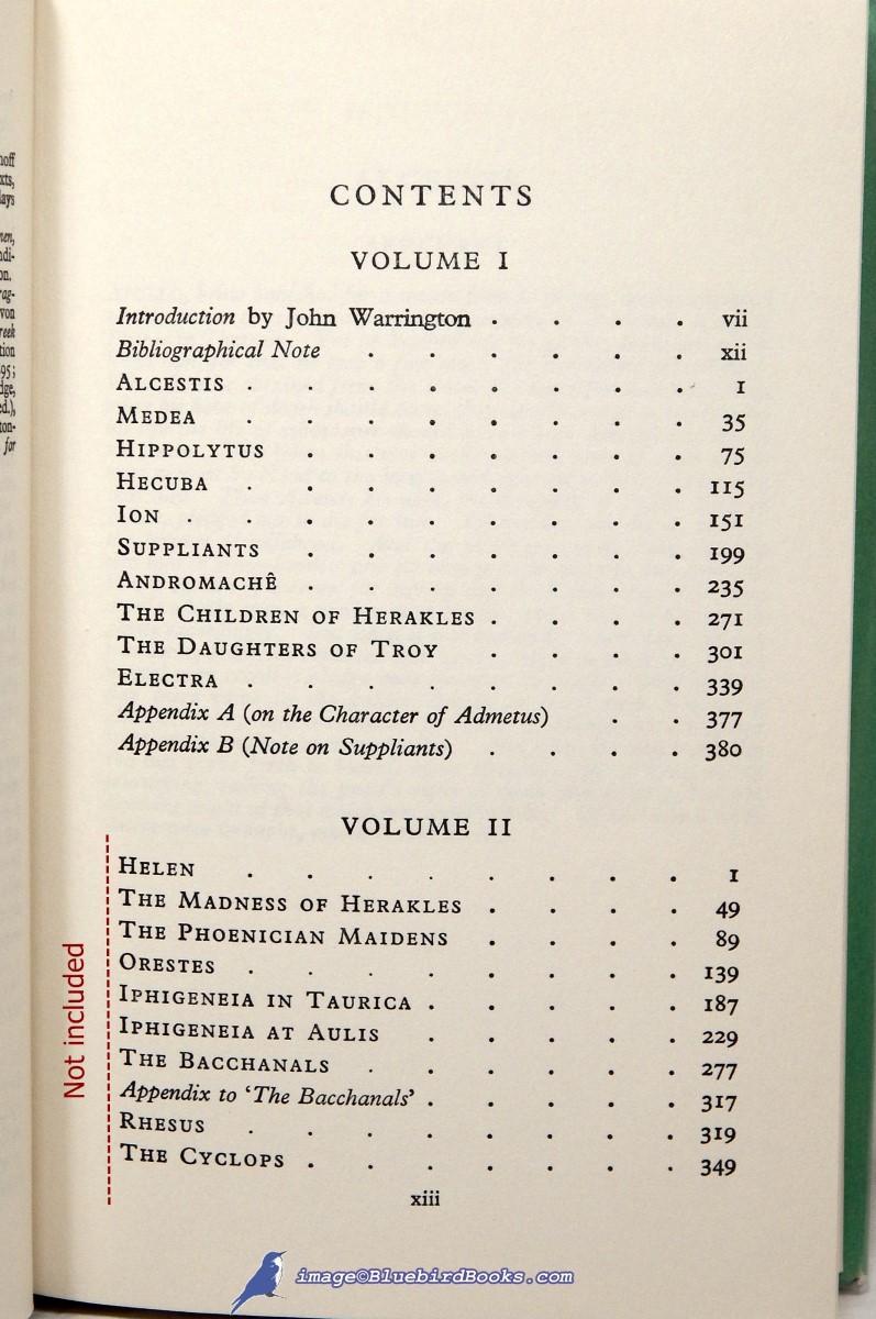 EURIPIDES - The Plays of Euripides in the Translation of A.S. Way: Volume One Only (of the 2-Volume Set) (Everyman's Library #63)
