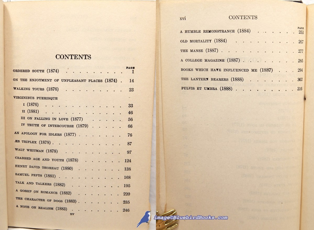 STEVENSON, ROBERT LOUIS (AUTHOR); PHELPS, WILLIAM LYON (EDITOR AND INTRODUCTION) - Essays by Robert Louis Stevenson (Modern Student Library Series)