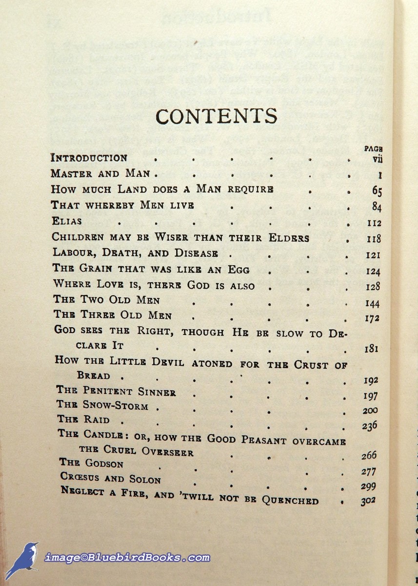 TOLSTOY, COUNT LEO; [TOLSTOI, LEO] - Master and Man and Other Parables and Tales (Everyman's Library #469)