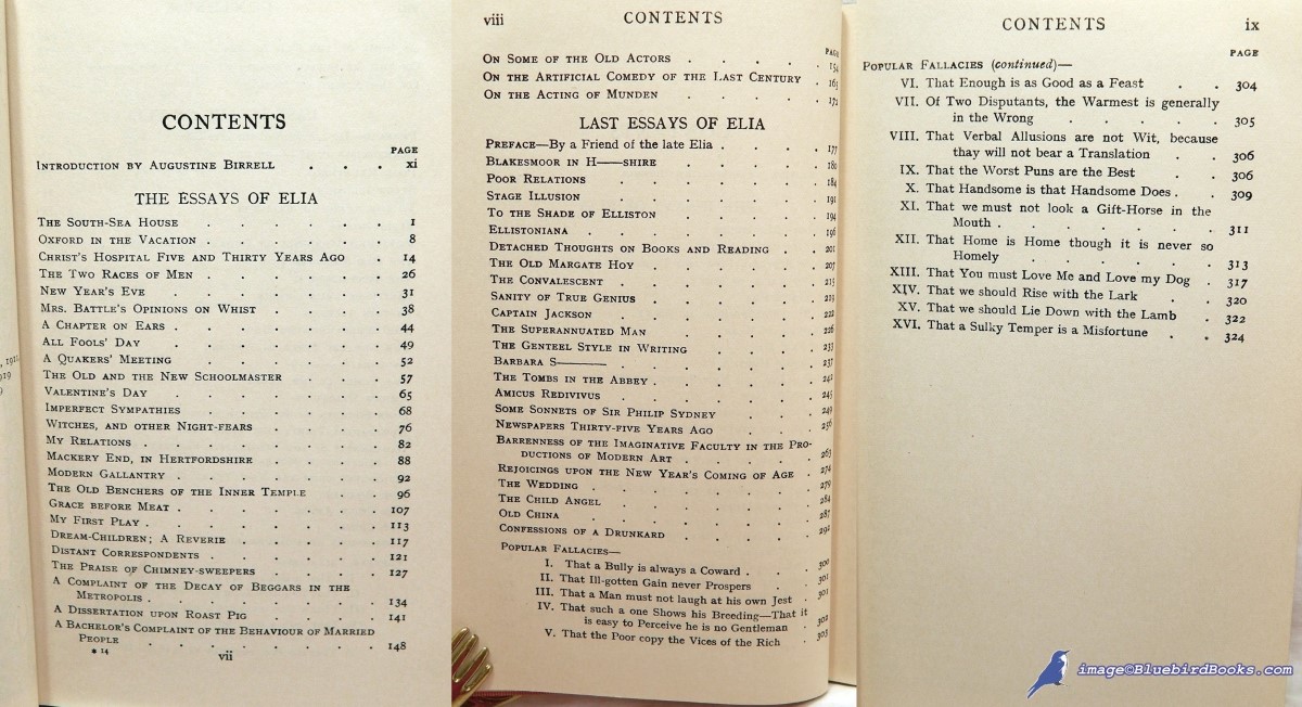 LAMB, CHARLES - The Essays of Elia -and- Last Essays of Elia (Everyman's Library #14)