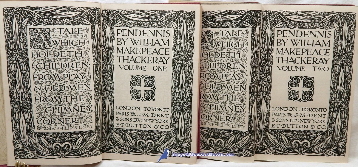 THACKERAY, WILLIAM MAKEPEACE - Pendennis (Complete 2-Volume Everyman's Library Set, el #425 & 426)