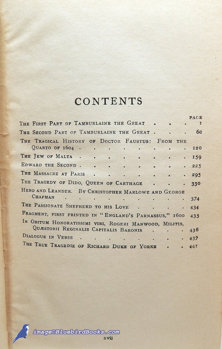 MARLOWE, CHRISTOPHER - The Plays of Christopher Marlowe (Everyman's Library #383)