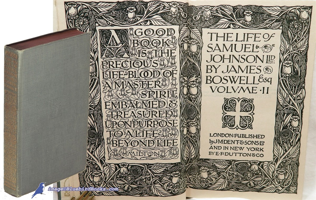 BOSWELL, JAMES - The Life of Samuel Johnson LL. D. , Volume Two Only, of the Two-Volume Set (Everyman's Library #2)