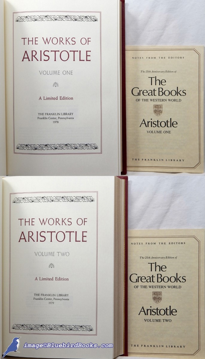The Works of Aristotle (Two Volume Set, of Four: Franklin Library