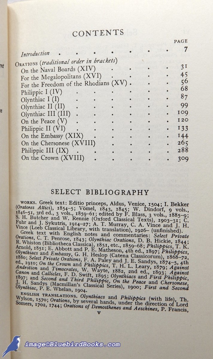 DEMOSTHENES - Demosthenes' Public Orations (Everyman's Library #546)