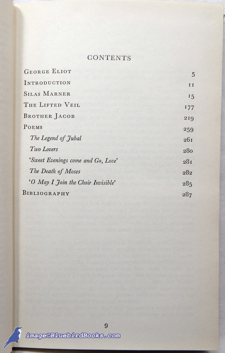 ELIOT, GEORGE (EVANS, MARY ANN) - Silas Marner, with the Lifted Veil, Brother Jacob, and Selected Poems