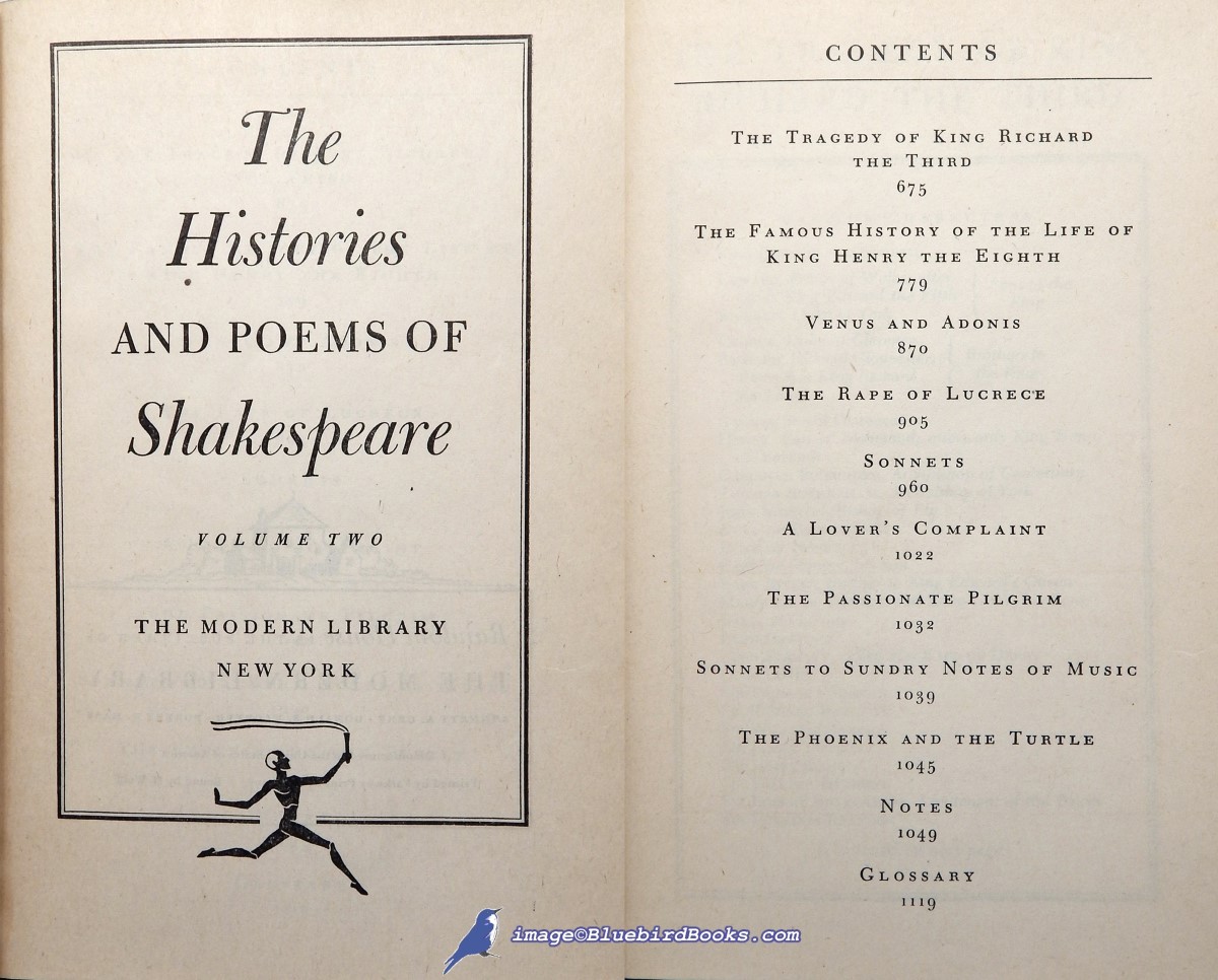 SHAKESPEARE, WILLIAM - The Histories & Poems of Shakespeare in Two Volumes (Modern Library #3. 4 & 3. 5a)